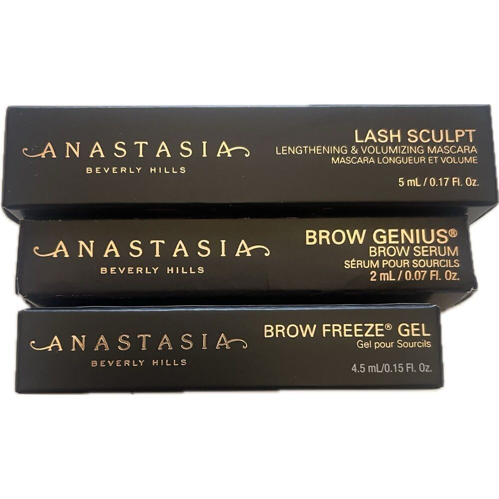 NIB Anastasia Beverly Hills Brow Freeze Gel Brow Genius Lash Sculpt Set Sealed